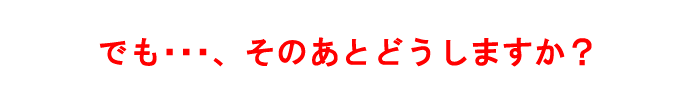そのあとどうする?