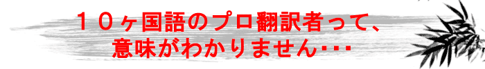 10ヵ国語のプロ翻訳者って、意味がわかりません…