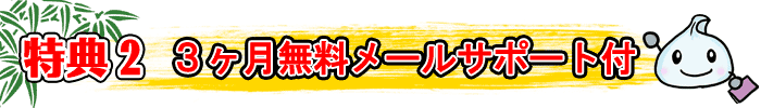 特典2 3ヶ月無料メールサポート付